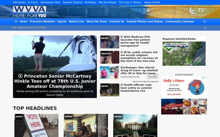 Screenshot of wvva.com