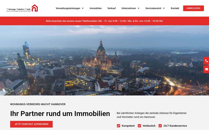 Screenshot of wvw-hausverwaltung.de