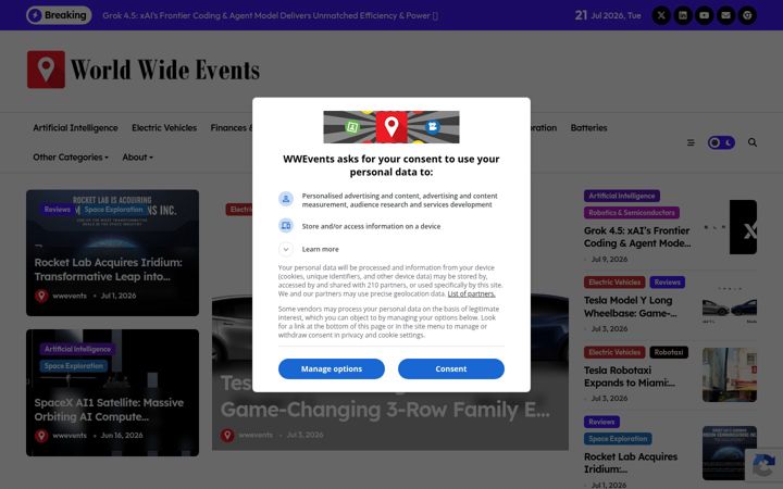 Screenshot of wwevents.fun
