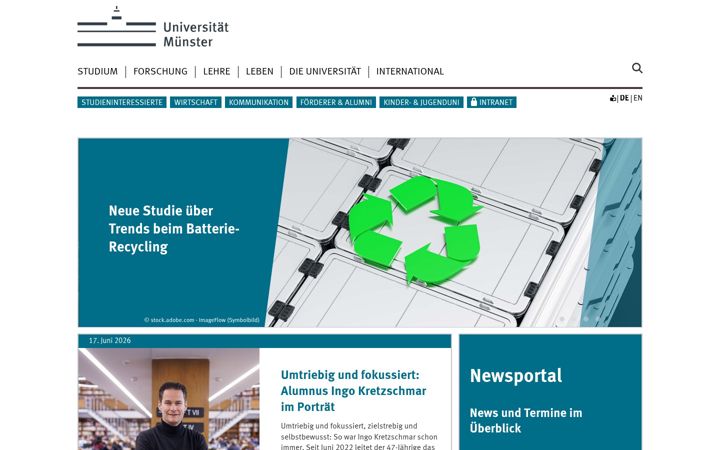 Screenshot of wwu.de