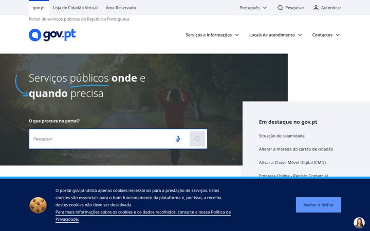 Screenshot of www2.gov.pt