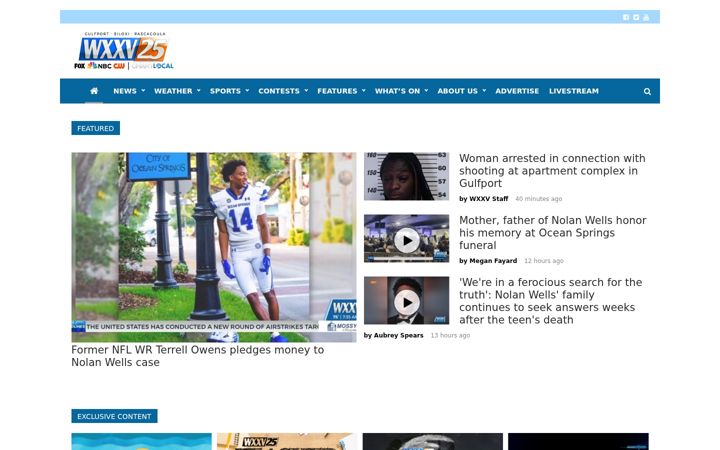 Screenshot stránky wxxv25.com