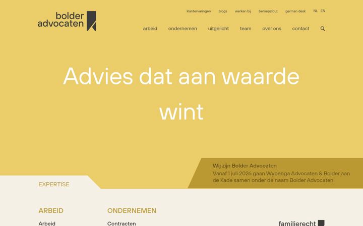 Screenshot of wybenga-advocaten.nl