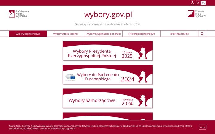 Screenshot of wybory.gov.pl