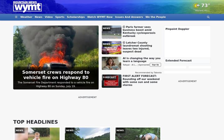 Screenshot of wymt.com