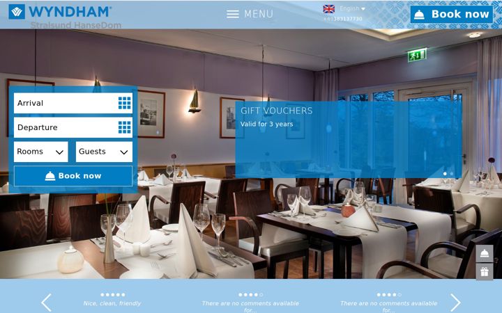 Captură de ecran a wyndhamstralsund.com