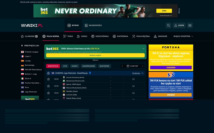 Screenshot of wyniki.pl
