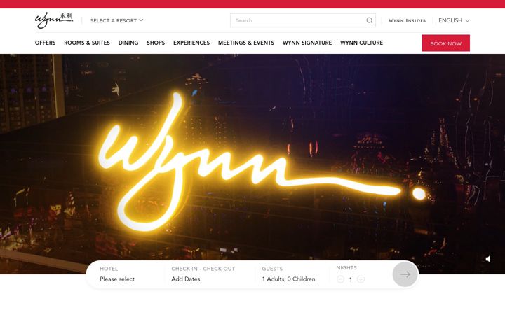 Screenshot of wynnresortsmacau.com