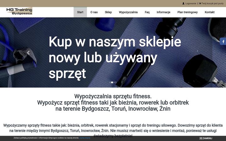 Skærmbillede af wypozyczalniafitness-bydgoszcz.pl