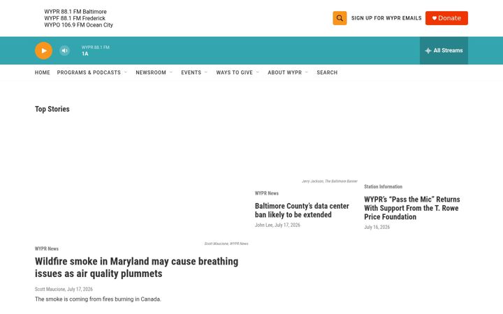 Screenshot of wypr.org