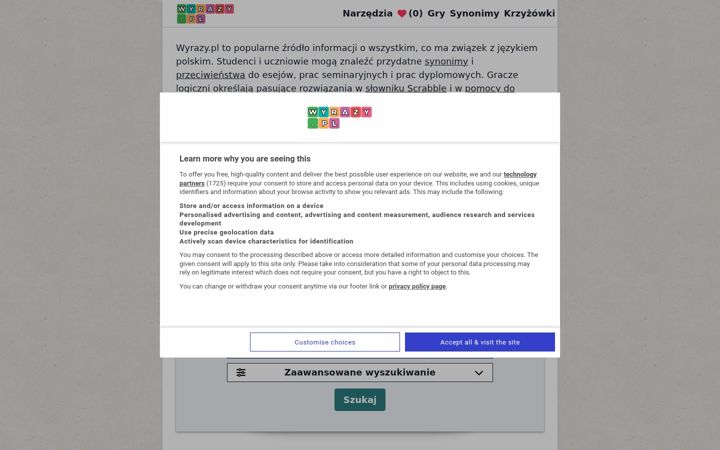 Screenshot of wyrazy.pl