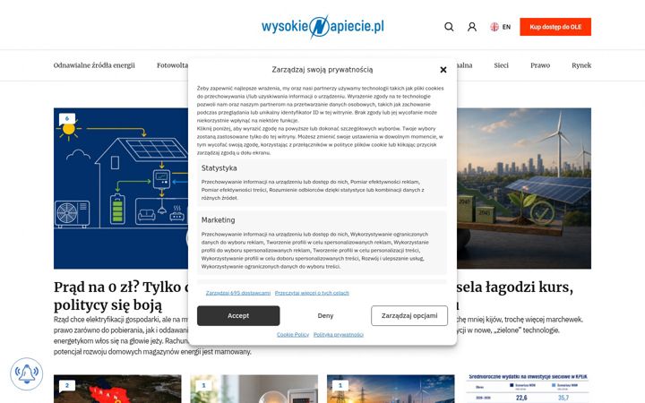Screenshot of wysokienapiecie.pl