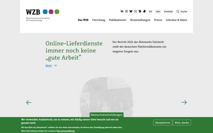 Screenshot of wzb.eu