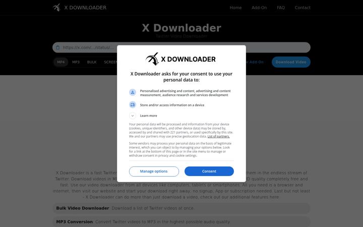 Screenshot of x-downloader.com