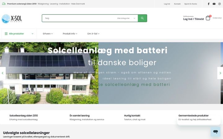 Screenshot of x-sol.dk