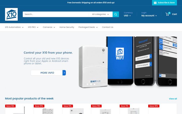 Screenshot of x10.com