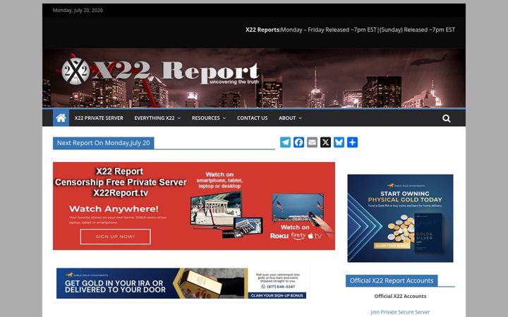 Screenshot of x22report.com