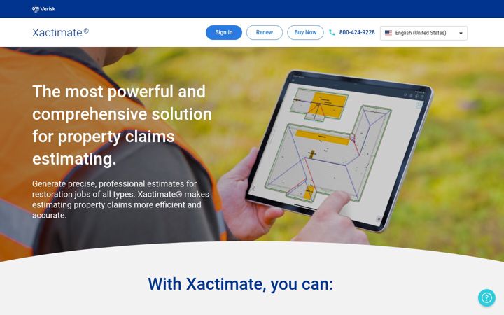 Snimka zaslona za xactimate.com