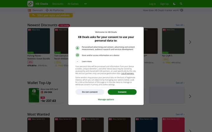 Screenshot of xbdeals.net