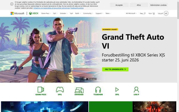 Screenshot of xbox.com