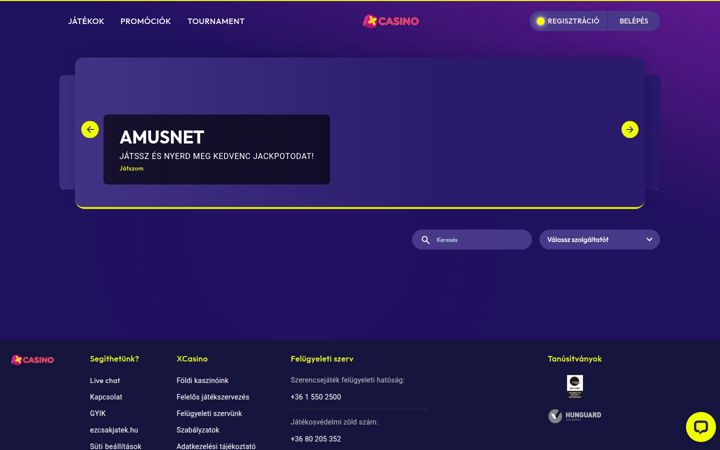 Skjámynd af xcasino.hu
