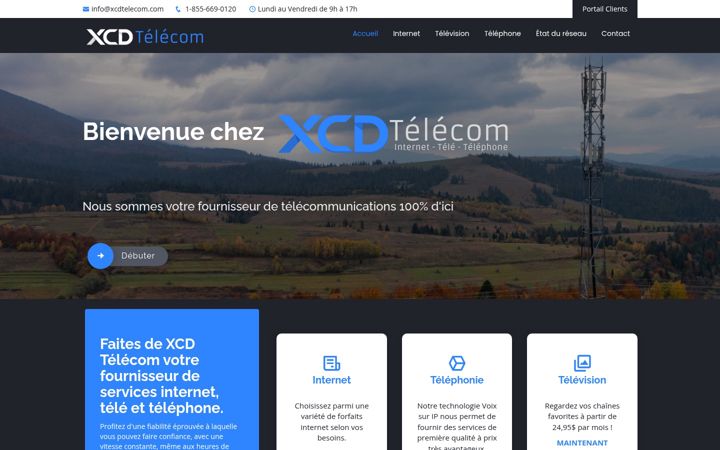 Skjámynd af xcdtelecom.com