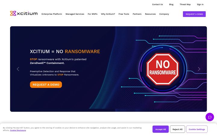 Screenshot of xcitium.com