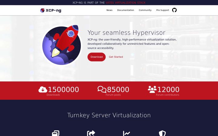 Screenshot of xcp-ng.org
