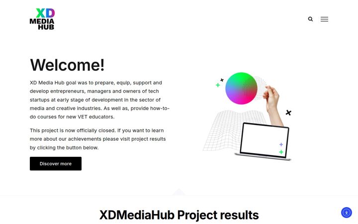 Kuvakaappaus sivustosta xdmediahub.eu