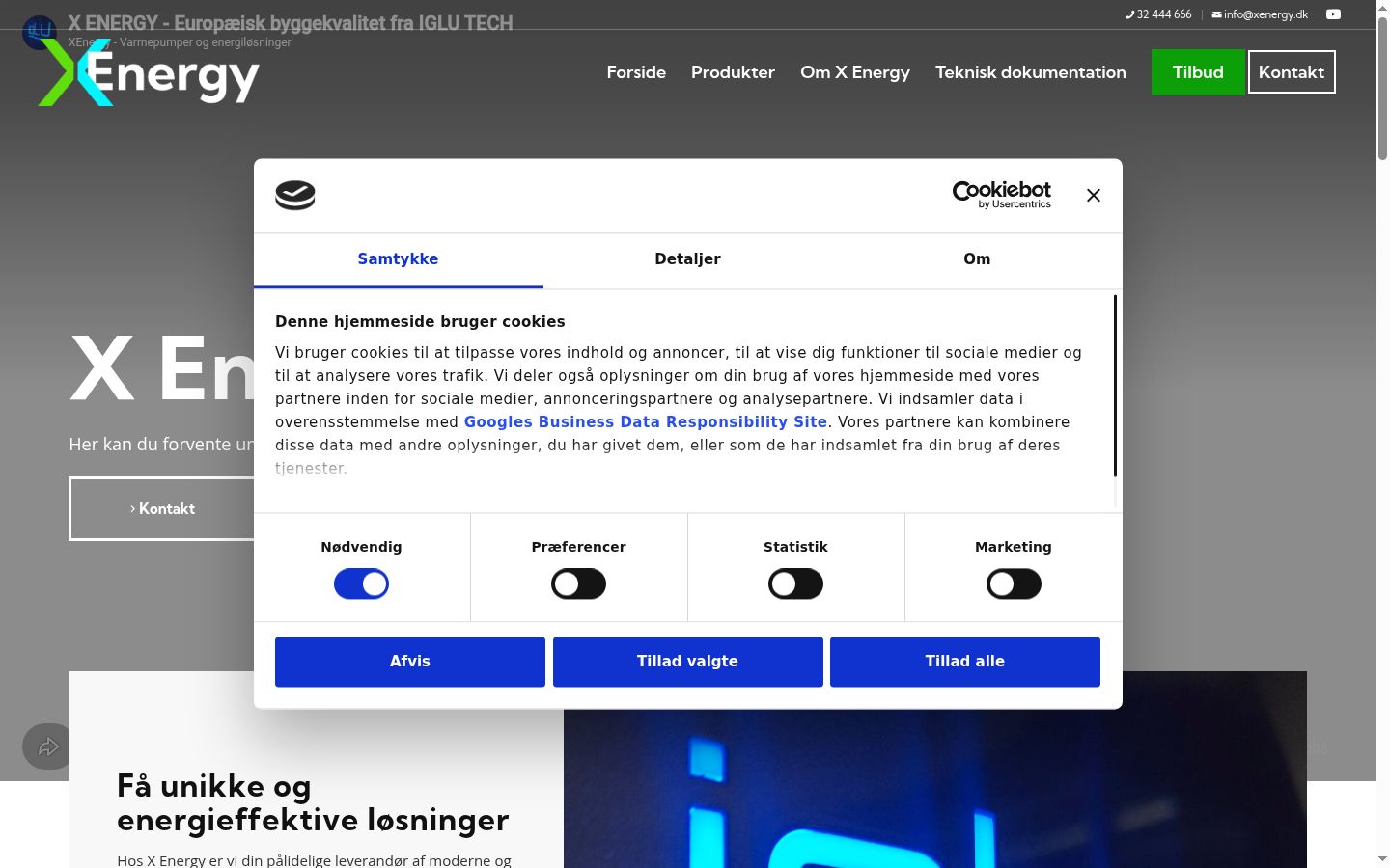 Screenshot of the consent banner shown before any interaction
