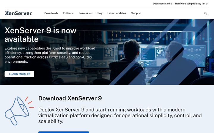 Screenshot of xenserver.com