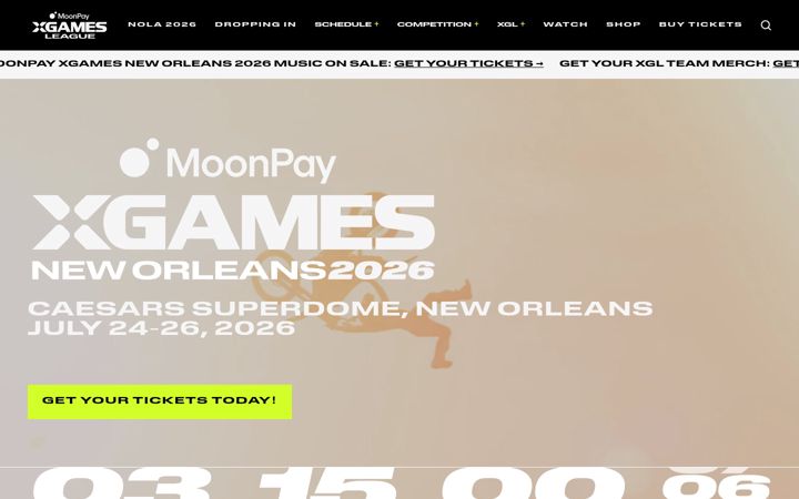 Screenshot of xgames.com