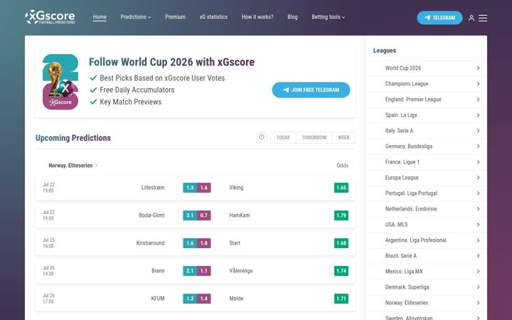 Screenshot of xgscore.io
