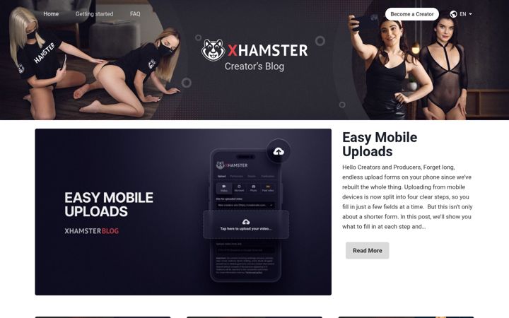 Screenshot of xhamstercreators.com