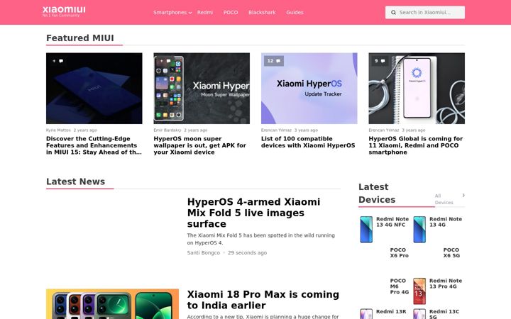 Screenshot of xiaomiui.net