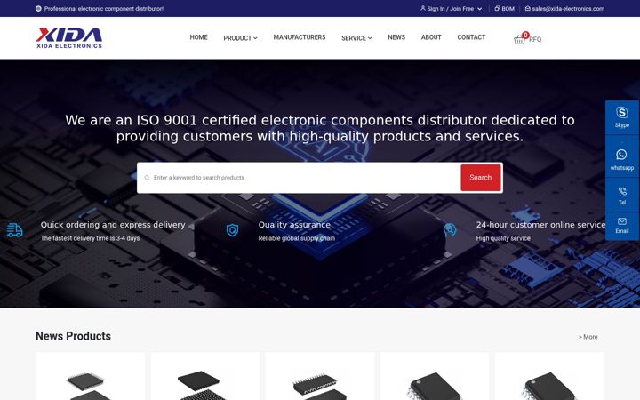 Snímek obrazovky xida-electronics.com