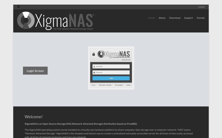 Screenshot of xigmanas.com