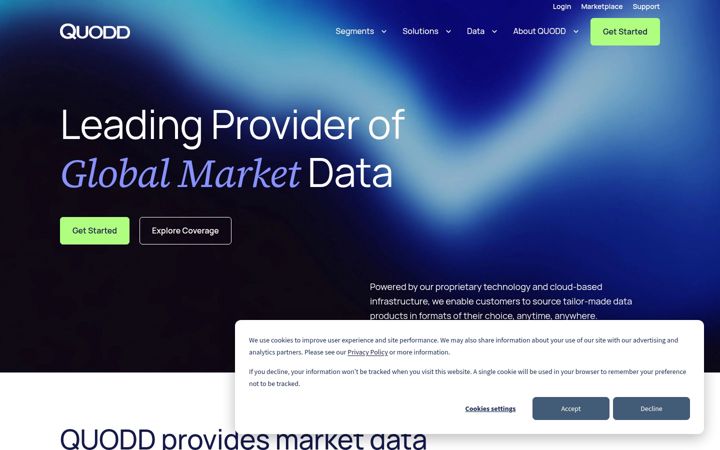 Screenshot of xignite.com