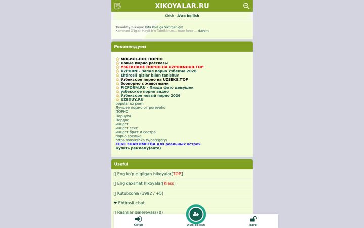 Screenshot of xikoyalar.ru