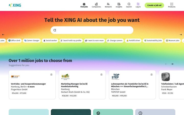 Snímek obrazovky xing.com