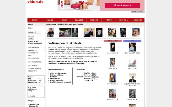 Screenshot of xklub.dk