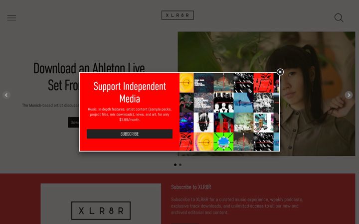 Screenshot of xlr8r.com