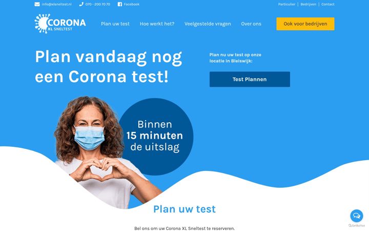 Screenshot di xlsneltest.nl