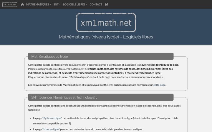 Screenshot of xm1math.net