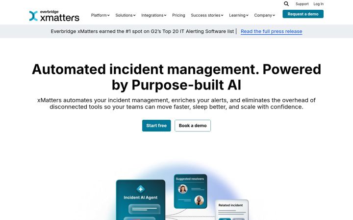 Screenshot of xmatters.com