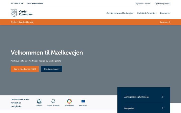 Screenshot stránky xn--brnehaven-mlkevejen-vxb18a.dk