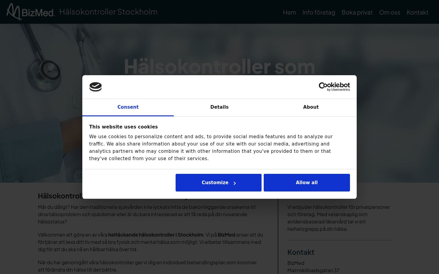 Screenshot tal-banner tal-kunsens muri qabel kwalunkwe interazzjoni
