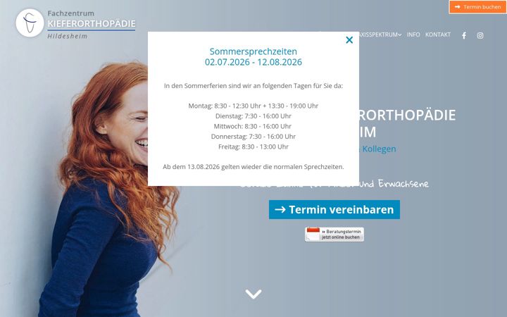 Kuvakaappaus sivustosta xn--kieferorthopde-hildesheim-wec.de