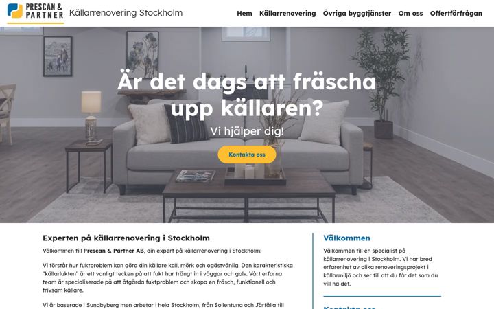 Ekraanipilt saidist xn--kllarrenoveringstockholm-qbc.se