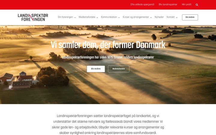 Screenshot di xn--landinspektrforeningen-gjc.dk